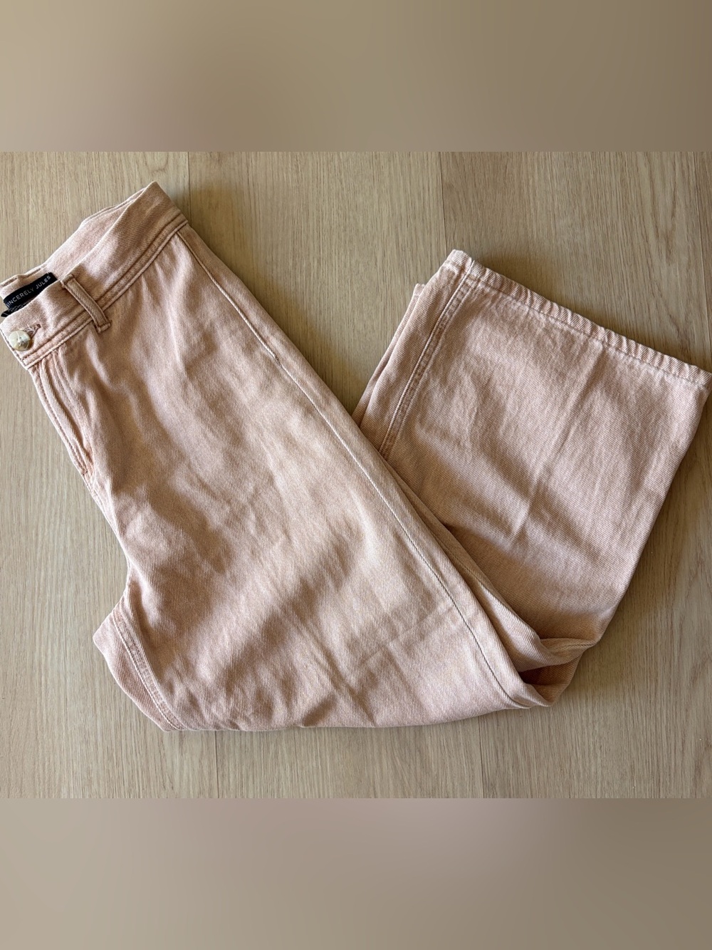 Sincerely Jules 100% Cotton wide leg Chinos in Pale Pink